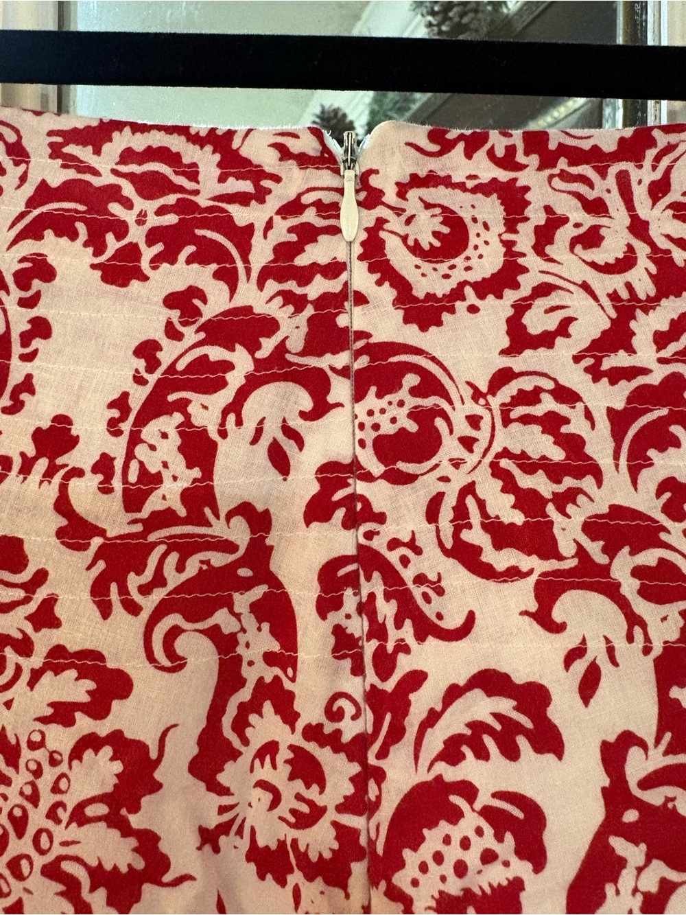 Lapis Red & Ivory Floral Midi Skirt XL Cottagecore Cotton Lined NWOT - Picture 6 of 9